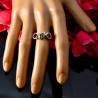 Multi Stone Trilogy Indian 92.5 Silver multicolor Gemstones Minimal Trendy Ring Jewelry