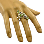 Multi Stone Hexa French 925 Silver multicolor Gemstone Versatile Cocktail Ring Jewelry
