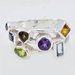 Multi Stone multiple Russian 925 Sterling Silver multicolor Gemstone Versatile Cocktail Ring Jewelry