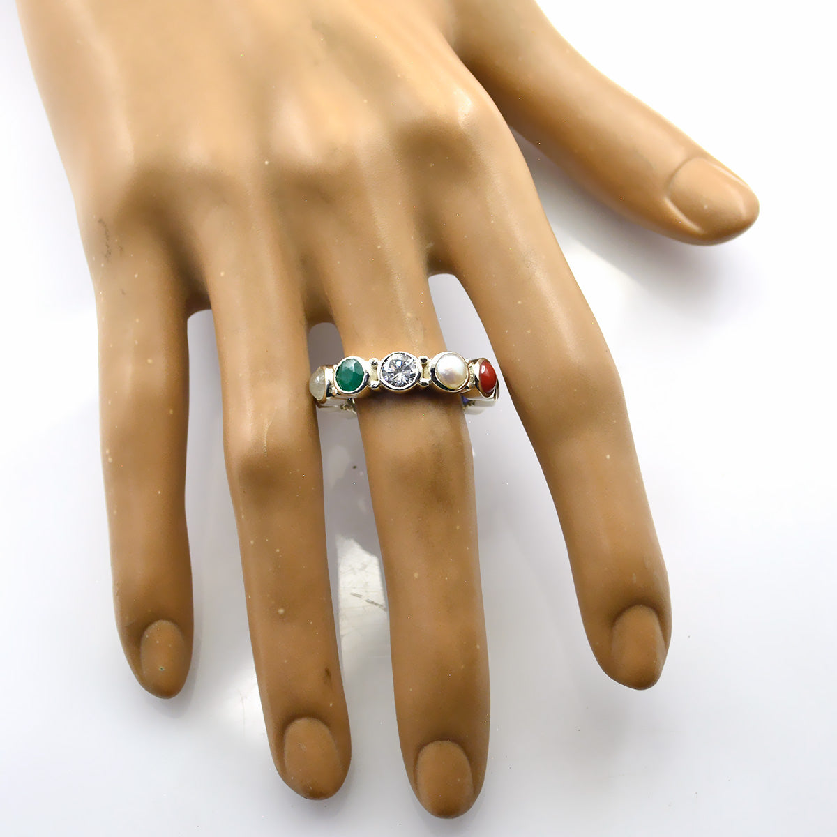 Multi Stone multiple Egyptian 92.5 Silver multicolor Gemstone Classic Eternity Band Jewellery