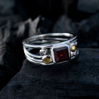 Multi Stone Penta African 925 Silver multicolor Gems Minimal Boho Ring Jewelry