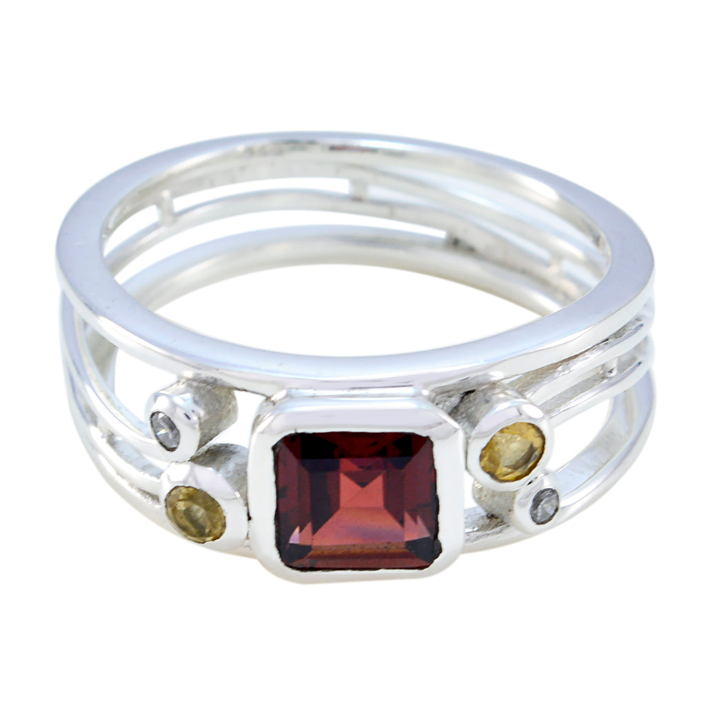 Multi Stone Penta African 925 Silver multicolor Gems Minimal Boho Ring Jewelry