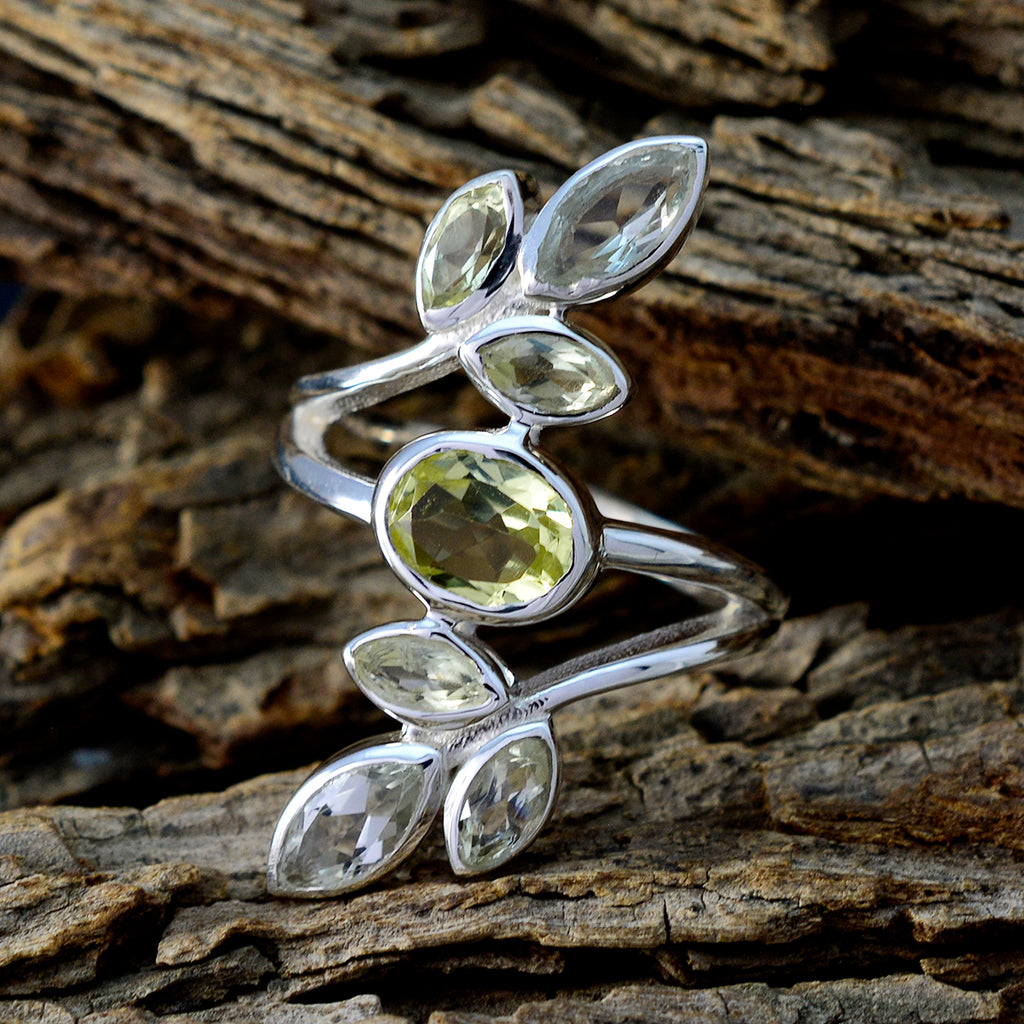 Multi Stone Hepta African 925 Sterling Silver multicolor Gems Classic Cocktail Ring Jewellery