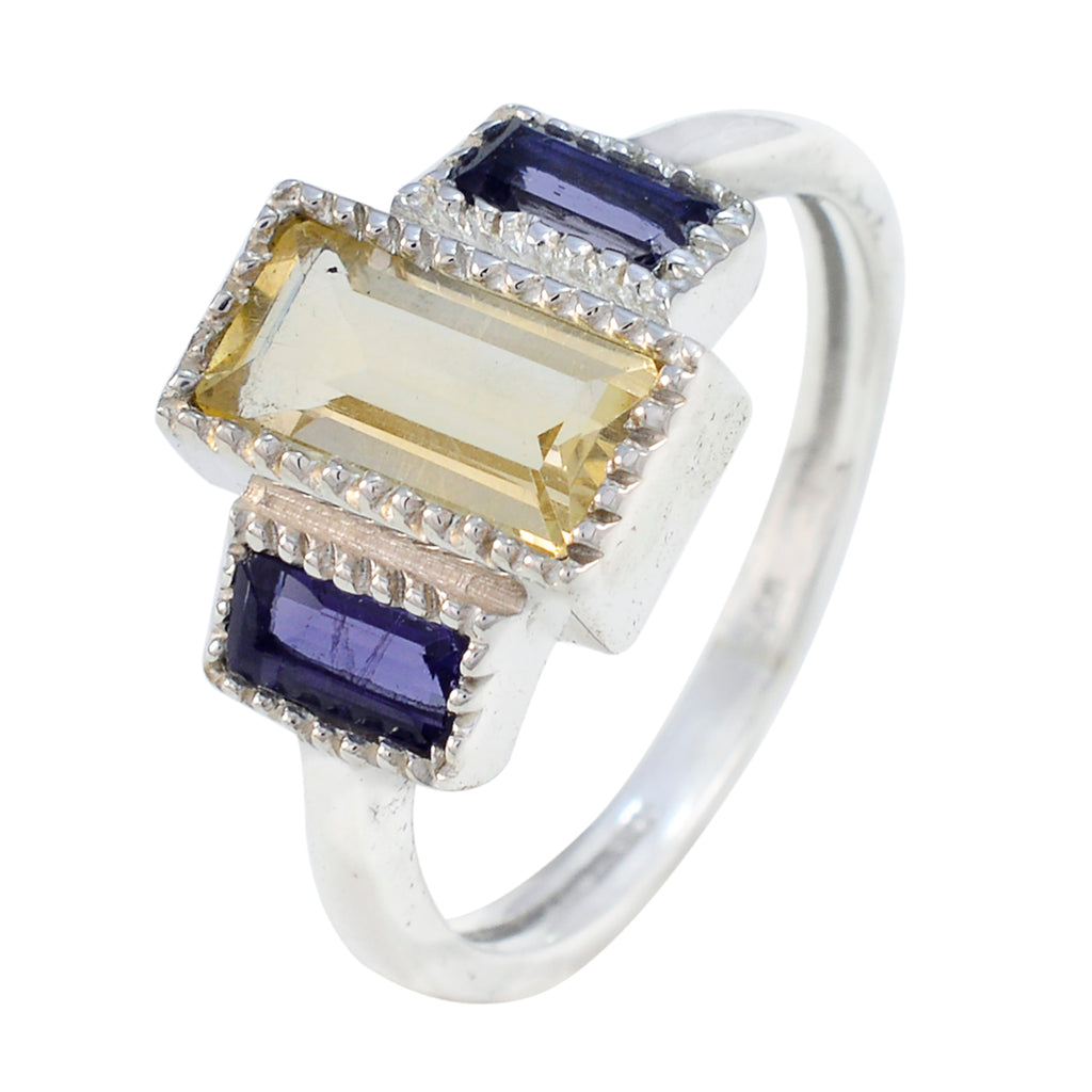 Multi Stone Trilogy Egyptian 925 Sterling Silver multicolor Gemstones Featherlight Fairytale Ring Jewellery