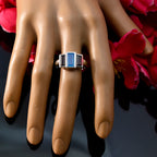 Multi Stone Trilogy Egyptian 92.5 Silver multicolor Gemstone Minimal Glamorous Ring Jewellery