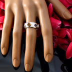 Multi Stone quarter Russian 92.5 Silver multicolor Gems Minimal Abstract Band Jewellery