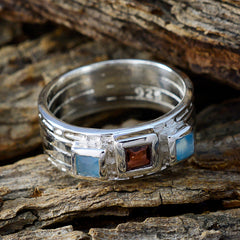 Multi Stone Trilogy Indian 92.5 Silver multicolor Gemstone Eye catching Boho Band Jewelry