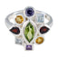 Multi Stone navratna Moroccan 92.5 Silver multicolor Gemstone Eye catching Cocktail Ring Jewellery