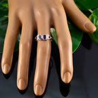 Multi Stone quarter Japanese 92.5 Silver multicolor Gemstone Delicate Trendy Ring Jewelry