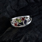 Multi Stone multiple Egyptian 925 Silver multicolor Gems Tiny Luxurious Ring Jewellery