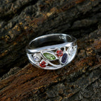 Multi Stone multiple Egyptian 925 Silver multicolor Gems Tiny Luxurious Ring Jewellery