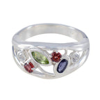 Multi Stone multiple Egyptian 925 Silver multicolor Gems Tiny Luxurious Ring Jewellery