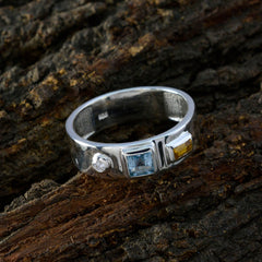 Multi Stone Trilogy Russian 92.5 Silver multicolor Gemstones Tiny Abstract Band Jewelry