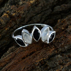 Multi Stone Penta Japanese Silver multicolor Gemstone Delicate crown Ring Jewelry