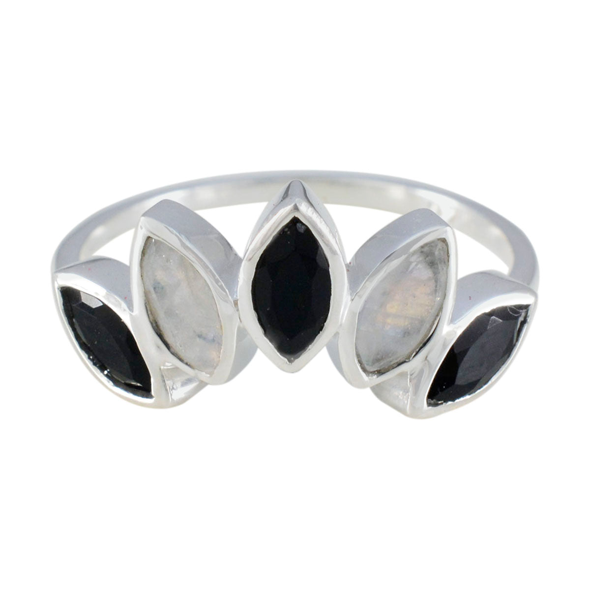 Anello a corona con pietra preziosa multicolore in argento giapponese Multi Stone Penta Immagine secondaria del prodotto