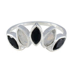 Multi Stone Penta Japanese Silver multicolor Gemstone Delicate crown Ring Jewelry