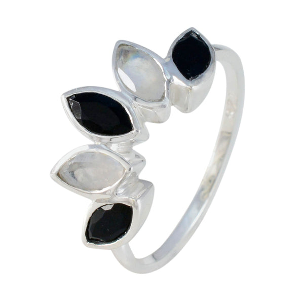Multi Stone Penta Japanese Silver multicolor Gemstone Delicate crown Ring Jewelry