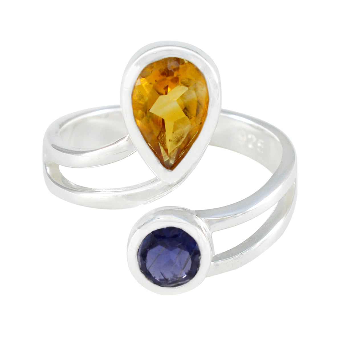 Multi Stone Toi et Moi Russian 92.5 Silver multicolor Gemstone Tiny Artisan Ring Jewellery メイン画像