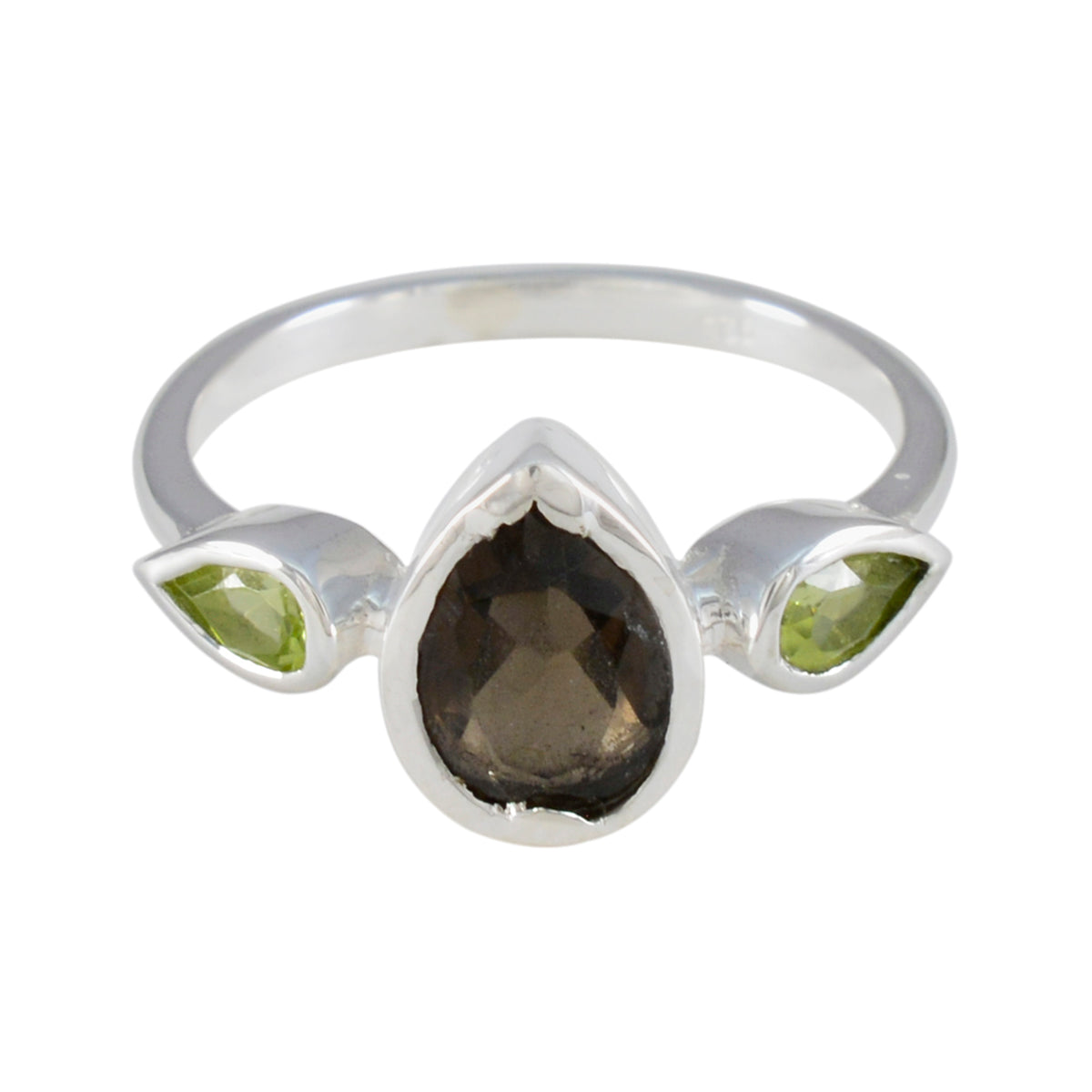 Multi Stone Trilogy American 92.5 Silver multicolor Gems Dainty Contemporary Ring Jewellery メイン画像