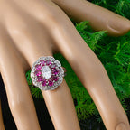 Multi Stone multiple Indian 925 Silver multicolor Gemstones Tiny Contemporary Ring Jewelry