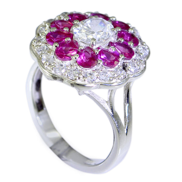 Multi Stone multiple Indian 925 Silver multicolor Gemstones Tiny Contemporary Ring Jewelry