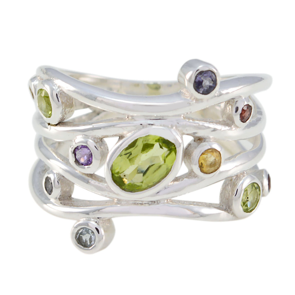 Amethyst multiple Indian Sterling Silver Purple Gemstones Mid weight Romantic Ring Jewellery