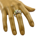 Multi Stone quarter Indian 92.5 Silver multicolor Gems Eye catching Modern Ring Jewelry