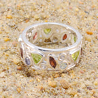 Multi Stone multiple French 925 Silver multicolor Gemstone Versatile Eternity Band Jewellery