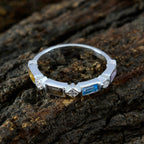 Multi Stone quarter Turkish Sterling Silver multicolor Gemstone Dainty Trendy Band Jewellery