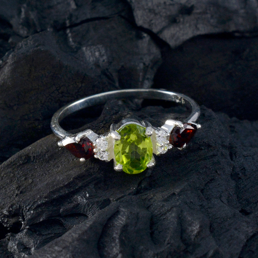 Multi Stone Trilogy Turkish 92.5 Silver multicolor Gemstones Delicate Abstract Ring Jewellery