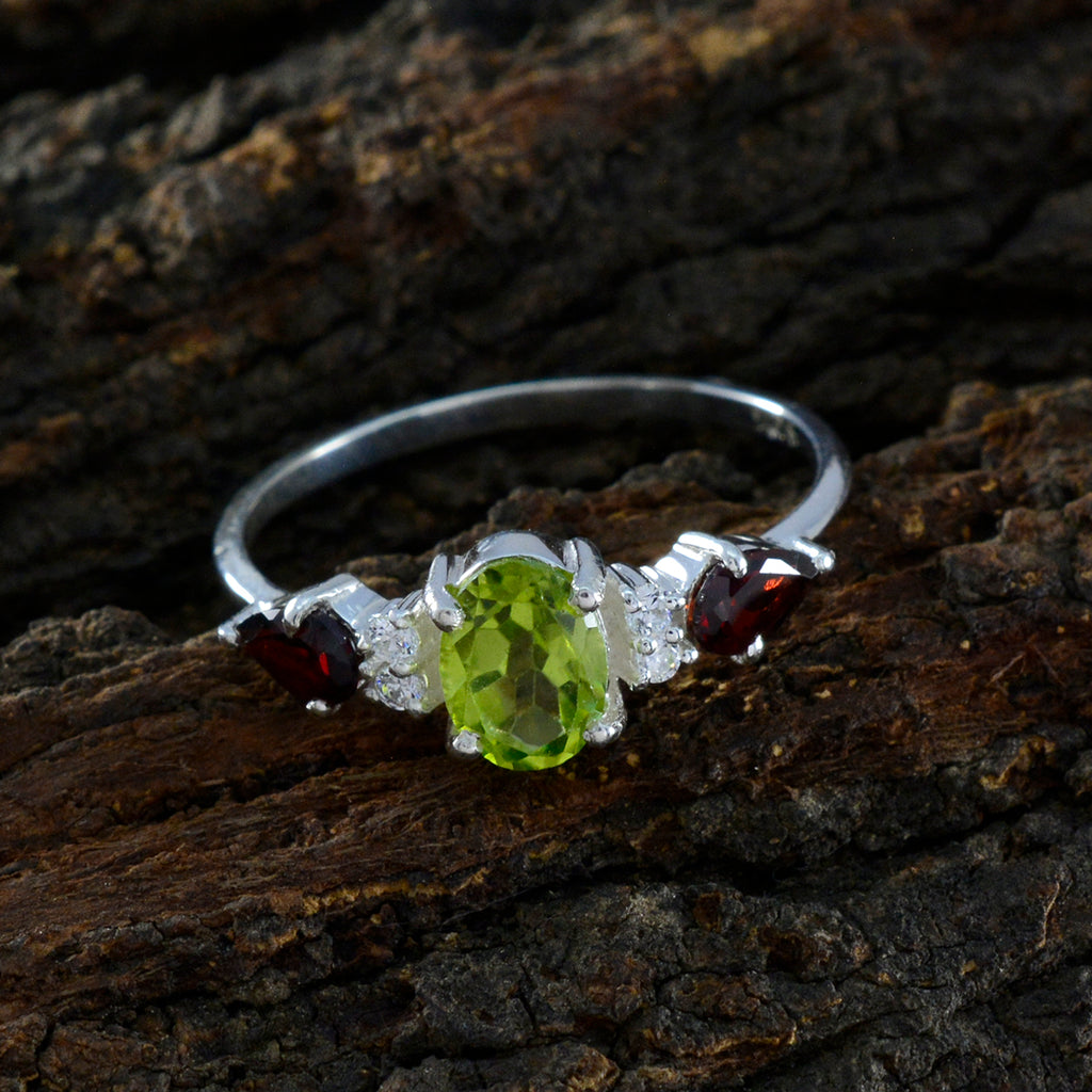 Multi Stone Trilogy Turkish 92.5 Silver multicolor Gemstones Delicate Abstract Ring Jewellery