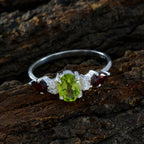 Multi Stone Trilogy Turkish 92.5 Silver multicolor Gemstones Delicate Abstract Ring Jewellery