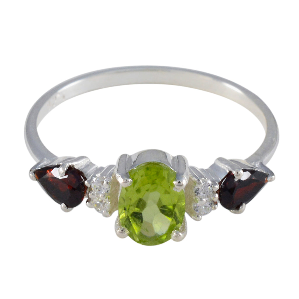 Multi Stone Trilogy Turkish 92.5 Silver multicolor Gemstones Delicate Abstract Ring Jewellery