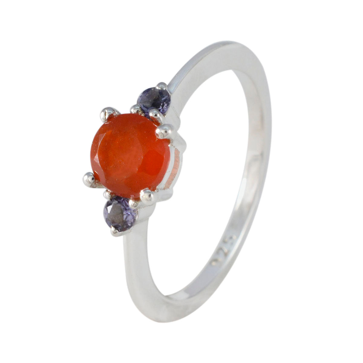 Multi Stone Trilogy Turkish Silver multicolor Gemstone Elegant  Fairytale Ring Jewelry