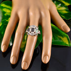 Multi Stone Navratna Indian 925 Silber mehrfarbige Edelsteine Klassischer Cocktailring Schmuck