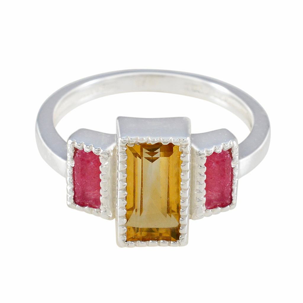 Multi Stone Trilogy German 925 Sterling Silver multicolor Gems Featherlight Boho Ring Jewelry