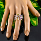 Multi Stone multiple African Silver multicolor Gemstone Eye catching Cocktail Ring Jewellery