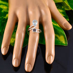 Multi Stone Toi et Moi Russian Sterling Silver multicolor Gems Tiny Sophisticated Ring Jewelry