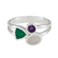 Multi Stone Trilogy German Sterling Silver multicolor Gemstones Minimal Sophisticated Ring Jewellery