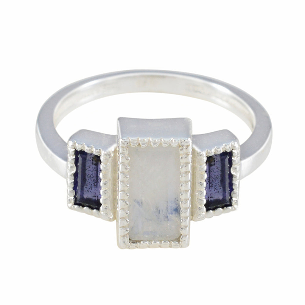 Multi Stone Trilogy Indian Silver multicolor Gemstone Featherlight Artisan Ring Jewellery