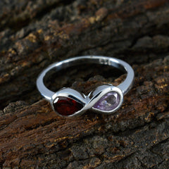 Multi Stone Toi et Moi Japanese Sterling Silver multicolor Gemstone Dainty Graceful Ring Jewelry