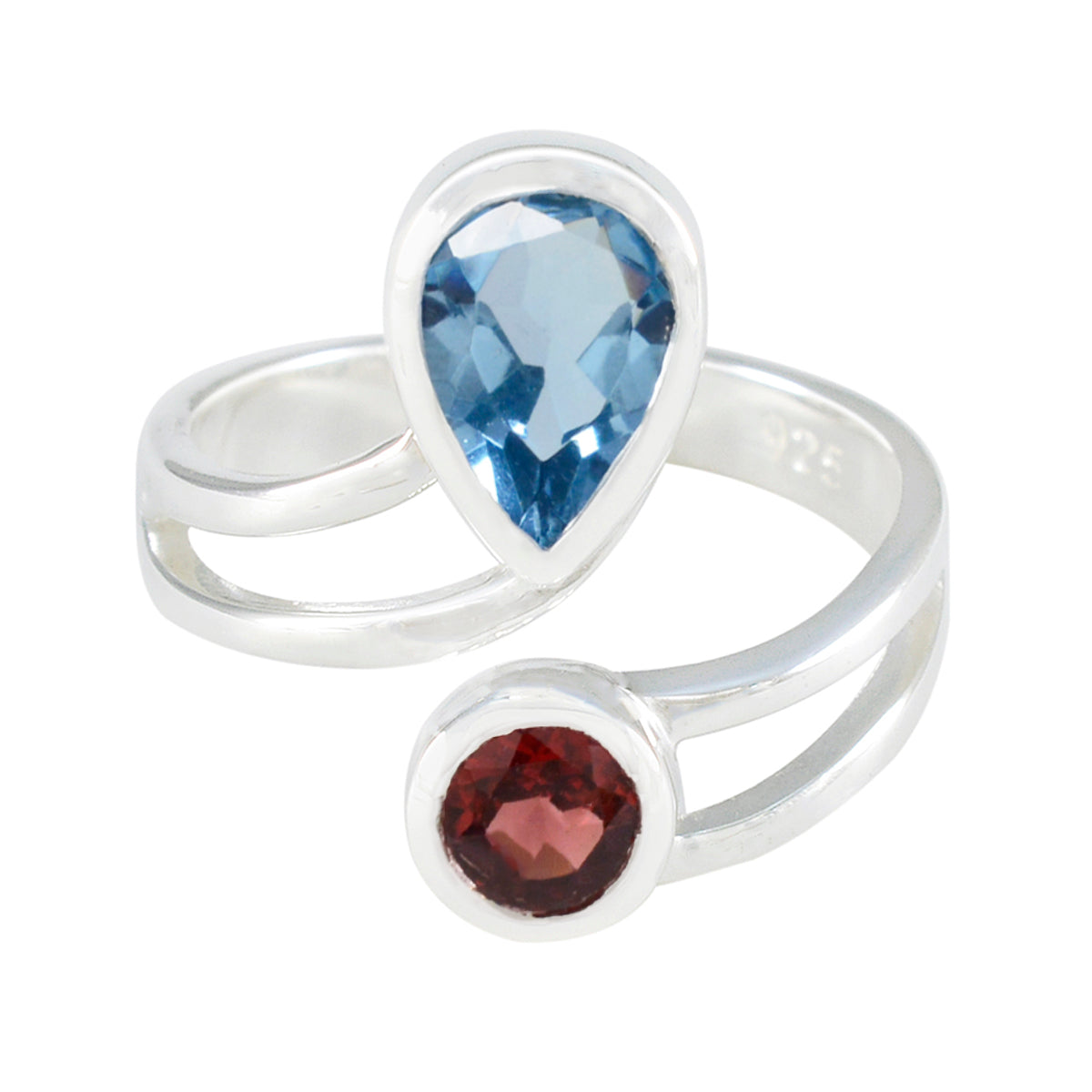 Multi Stone Toi et Moi Moroccan 925 Silver multicolor Gemstone Tiny Modern Ring Jewellery