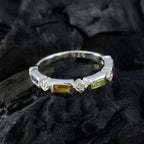 Multi Stone quarter Turkish Silver multicolor Gems Dainty Trendy Band Jewelry