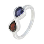 Multi Stone Toi et Moi Turkish 925 Silver multicolor Gemstones Dainty Fairytale Ring Jewellery
