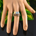 Multi Stone Trilogy Egyptian 925 Sterling Silver multicolor Gemstone Classic Trendy Ring Jewellery