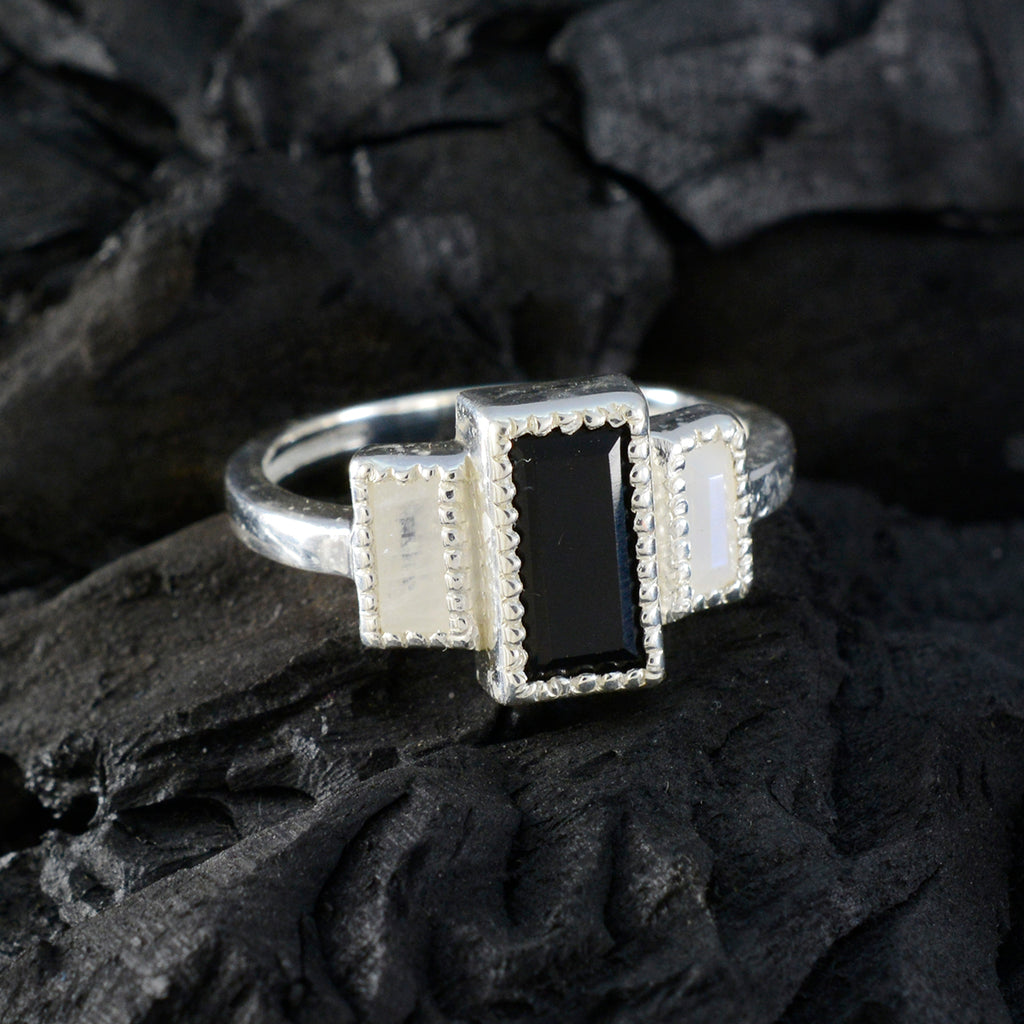 Multi Stone Trilogy Russian 925 Silver multicolor Gems Featherlight Feminine Ring Jewellery