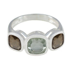 Multi Stone Trilogy Moroccan 92.5 Silver multicolor Gemstone Slim Cultural Ring Jewellery