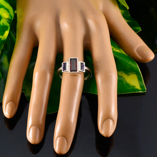 Multi Stone Trilogy Moroccan 92.5 Silver multicolor Gemstone Featherlight Graceful Ring Jewelry