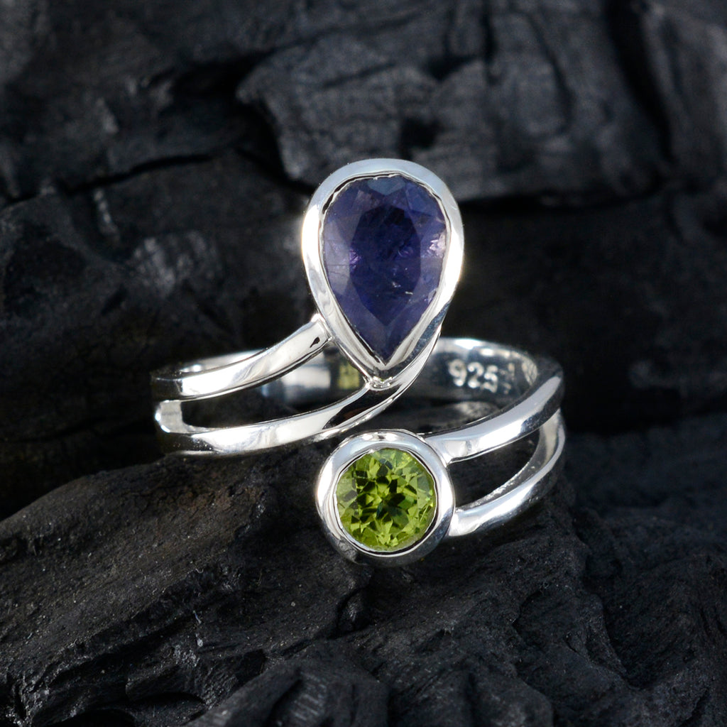 Multi Stone Toi et Moi German Silver multicolor Gemstone Tiny Trendy Ring Jewelry