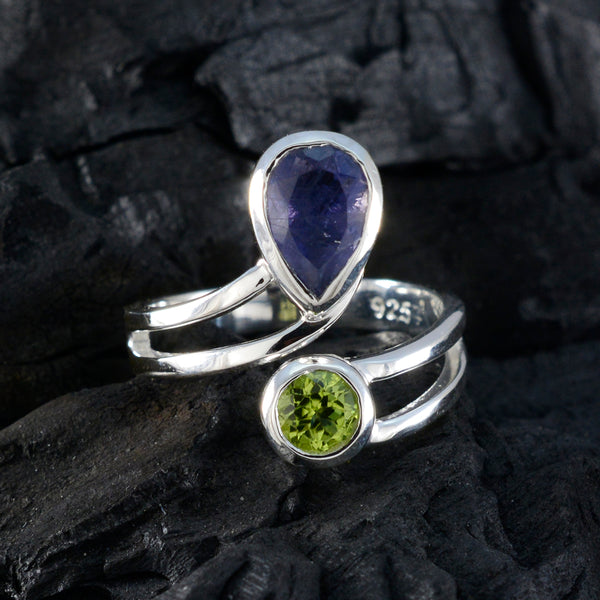Multi Stone Toi et Moi German Silver multicolor Gemstone Tiny Trendy Ring Jewelry